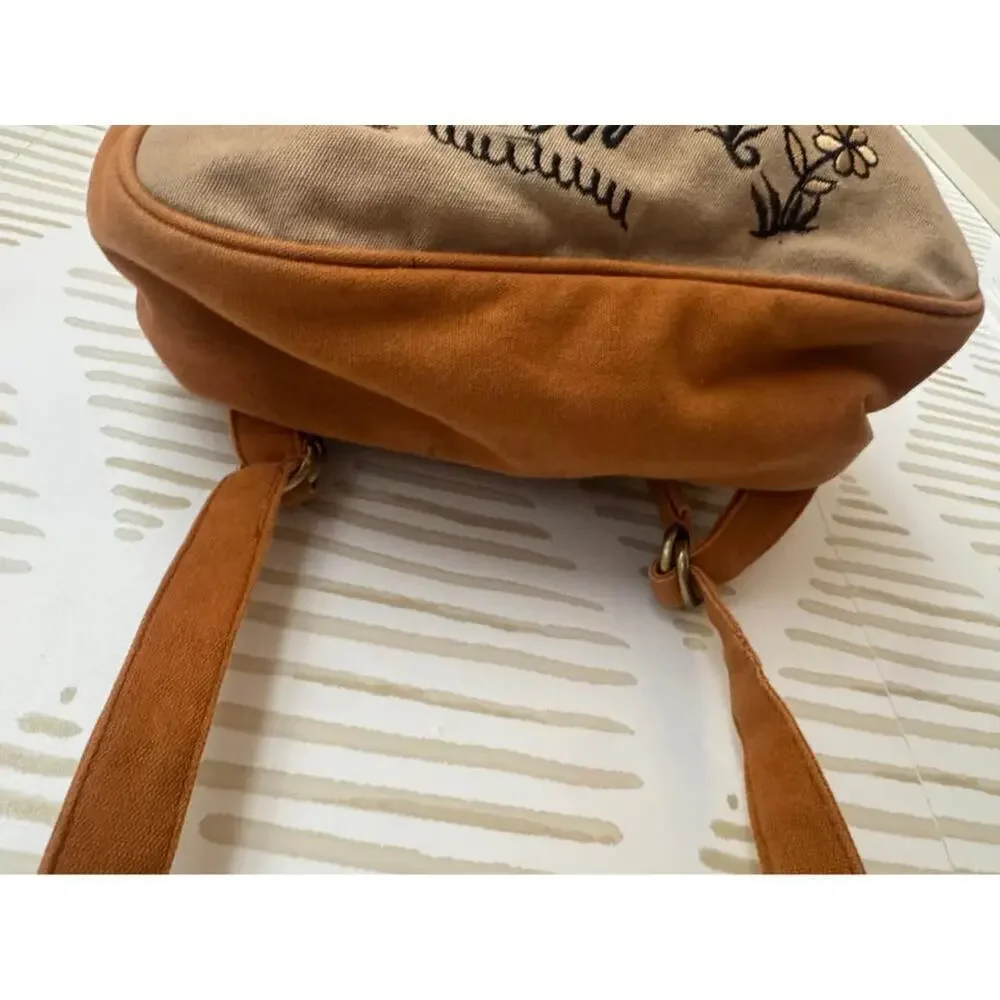 Mushroom Clay Hippie Retro 100% Cotton Tie-Dye Embroidery Patch Backpack